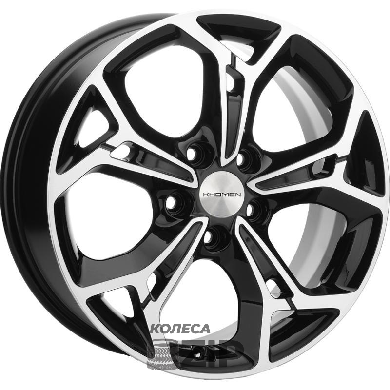 колесные диски Khomen KHW 1702 7x17 5*114.3 ET46 DIA67.1 Black-FP Литой