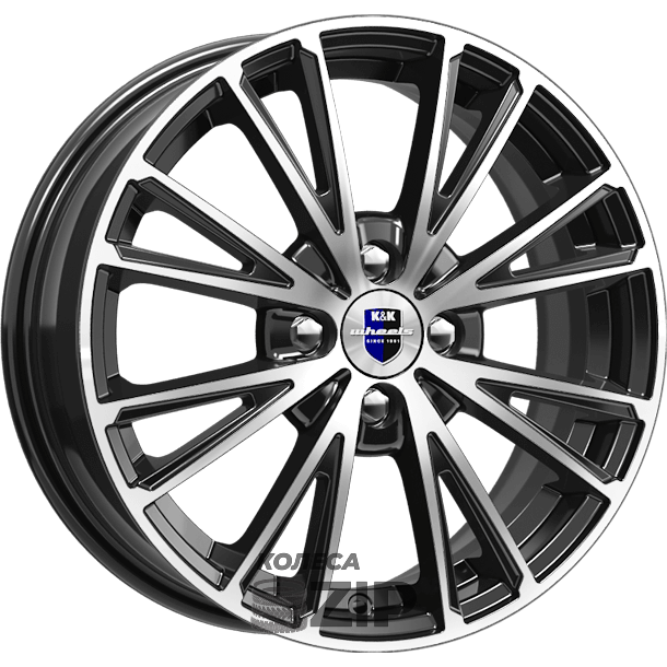 колесные диски K&K Меандр 6x16 4*100 ET37 DIA60.1 Алмаз черный Литой
