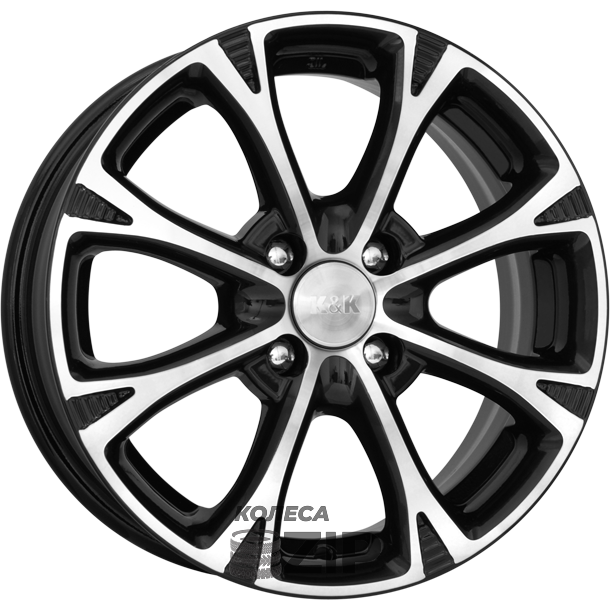 колесные диски K&K Блюз 6x15 4*108 ET23 DIA65.1 Алмаз черный Литой