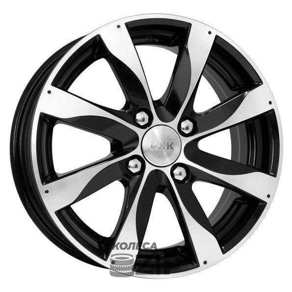 колесные диски K&K Джемини 6x15 4*108 ET38 DIA67.1 Алмаз черный Литой