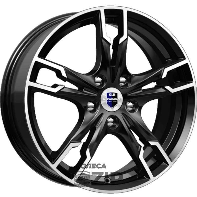колесные диски K&K Солар 7x17 5*100 ET46 DIA57.1 Алмаз черный Литой